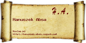 Hanuszek Absa névjegykártya